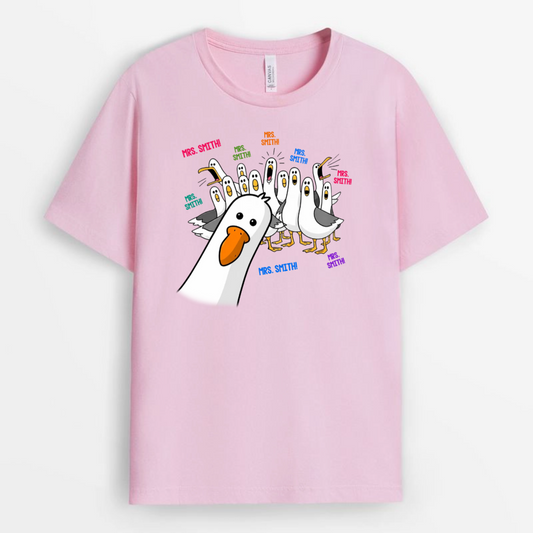 FunnySeagullsCallingTeacherNameBackToSchool_PersonalisedGiftT shirtForTeacher_3