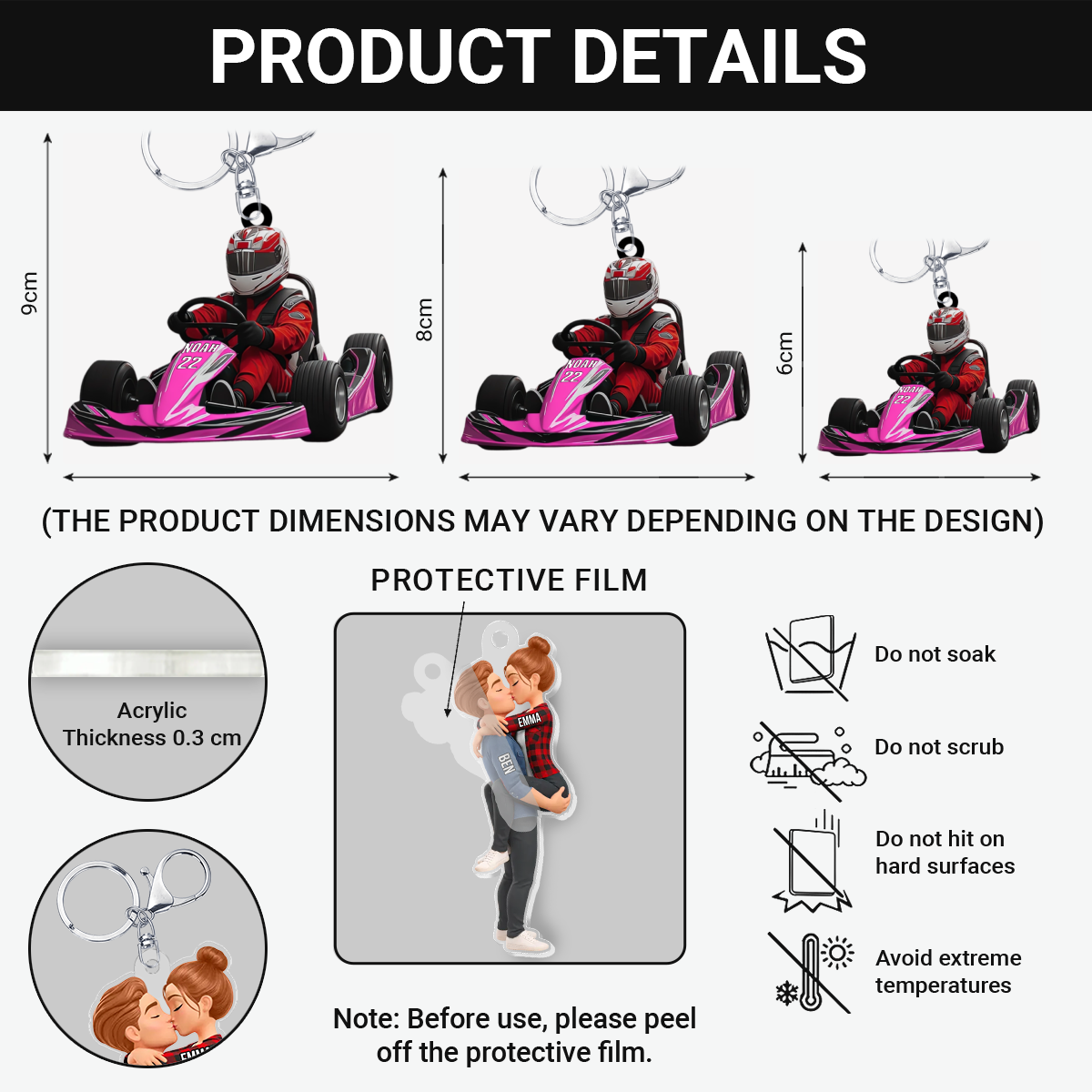 Go_Kart_Racing_Personalised_Gift_Acrylic_Keychain_For_Racing_Fans