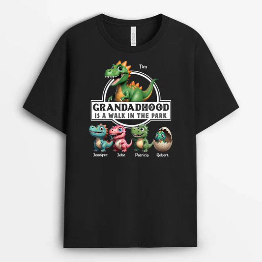 GrandadhoodIsAWalkInThePark Dinosaurs PersonalisedFather_sDayBirthdayGifts PersonalisedShirtGiftForGrandad_4