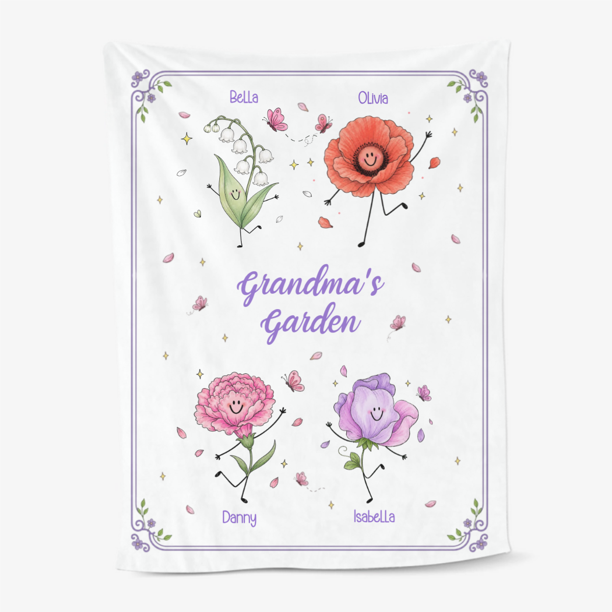 Grandma_s_Garden_Cute_Doodle_Birth_Month_Flowers_Personalised_Gift_Blanket_For_Grandma_2
