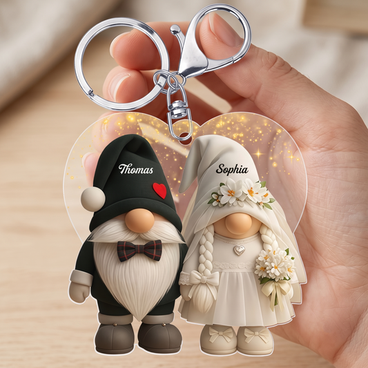 GroomAndBrideWithFlowers_PersonalisedGiftAcrylicKeychainForCouples_12376b22 a6a2 4c42 8257 0cdf3d56113a