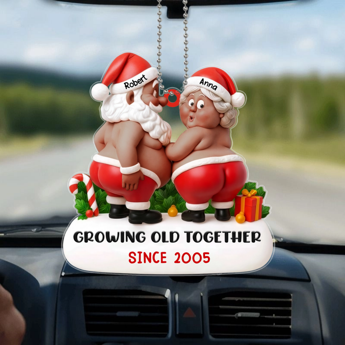 GrowingOldTogetherSinceSanta_PersonalisedGiftHangingOrnamentForCouples_12