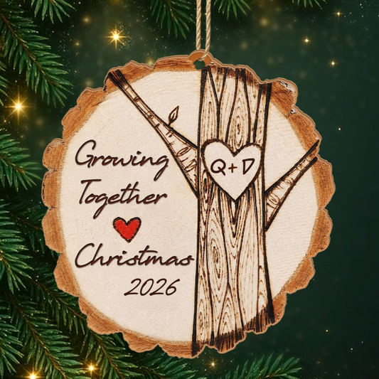 GrowingTogether_PersonalisedGift 1 LayerWoodenChristmasOrnamentForCouples1