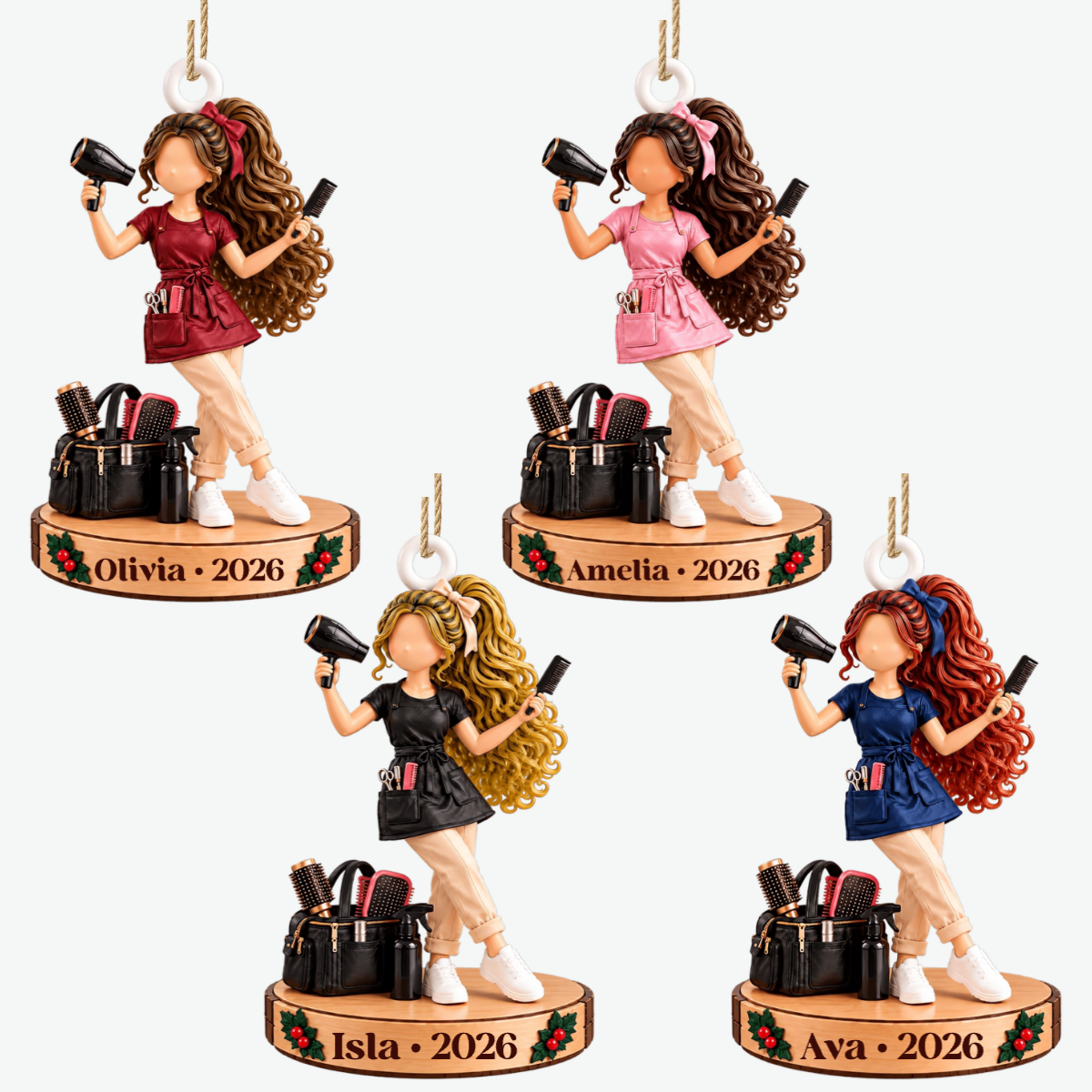 Hairstylist PersonalisedGift_1 LayerWoodenOrnamentForHairstylists3