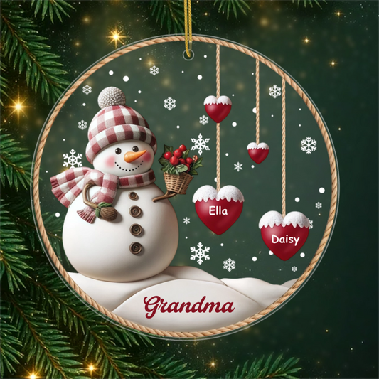HappyChristmasSnowman_PersonalisedGift AcrylicChristmasOrnamentForGrandma_6b3780a8 5071 4b1d 8cb3 e21112411bf0