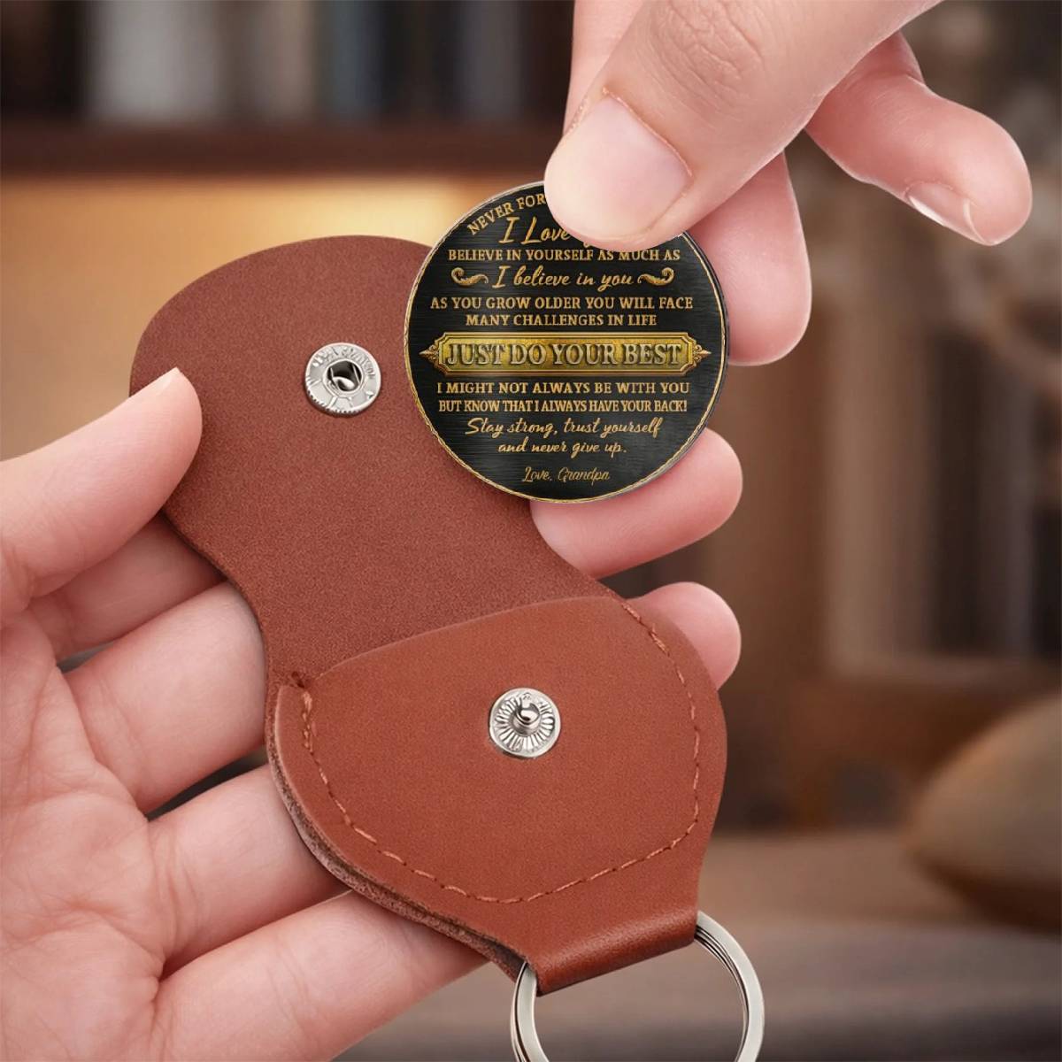 JustDoYourBest PersonalisedGift_LeatherPocketHugForGrandkids1