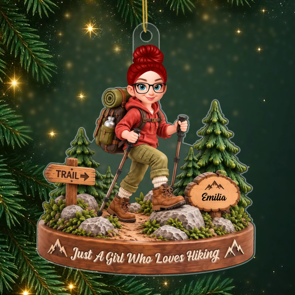 Just_A_Girl_Who_Loves_Hiking_ _Personalised_Gift_Acrylic_Ornament_For_Daughters_And_Granddaughters1