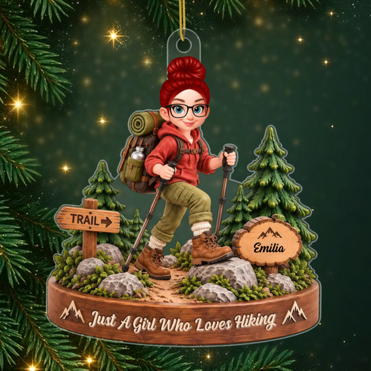 Just_A_Girl_Who_Loves_Hiking_ _Personalised_Gift_Acrylic_Ornament_For_Daughters_And_Granddaughters1