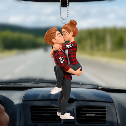 Kiss_Couple_Personalised_Car_Hanging_Ornament_Gift_For_Couples_1