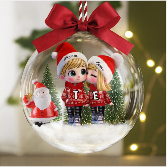 KissingCouple_PersonalisedGift AcrylicBaubleOrnamentForCouples