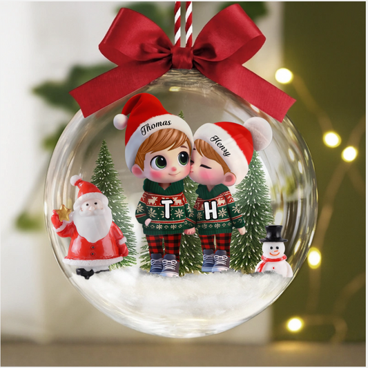 KissingCouple_PersonalisedGift AcrylicBaubleOrnamentForCouples1