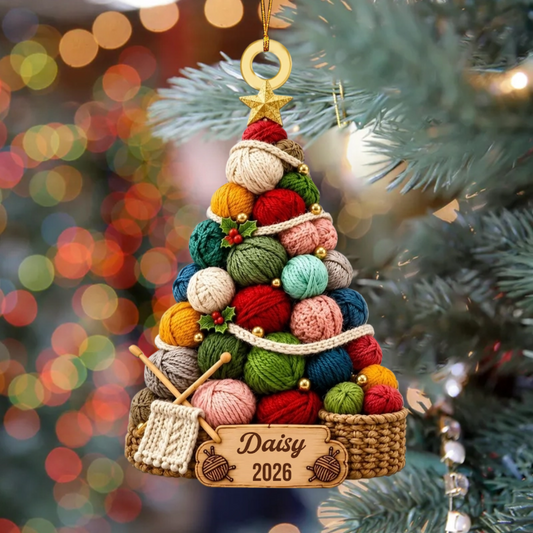 KnittingLove PersonalisedGift_AcrylicChristmasOrnamentForKnitters1