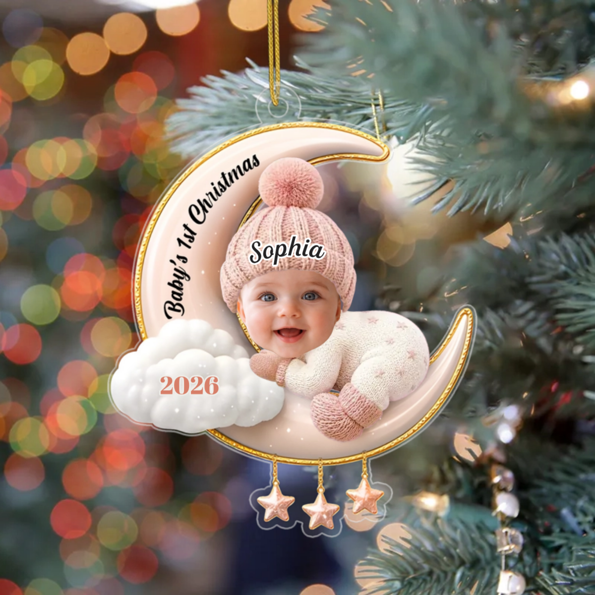 LittleAngelCustomPhoto_PersonalisedGiftAcrylicOrnamentForNewborn_2