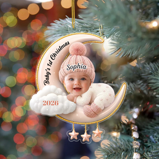 LittleAngelCustomPhoto_PersonalisedGiftAcrylicOrnamentForNewborn_2