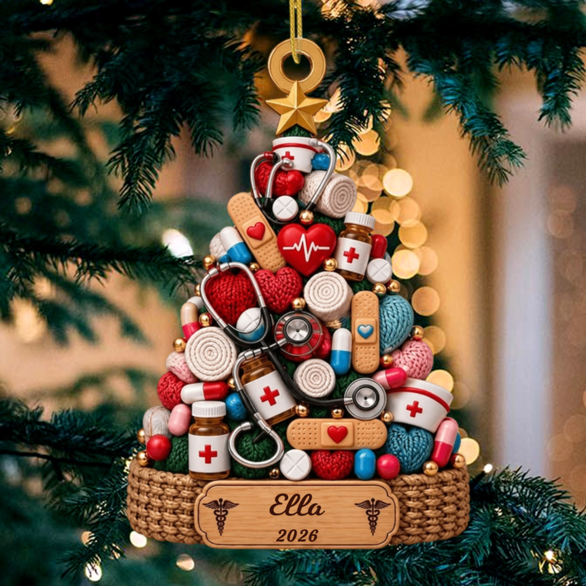 Medical_Christmas_Tree_ _Personalised_Gift_Acrylic_Ornament_For_Healthcare_Worker_1