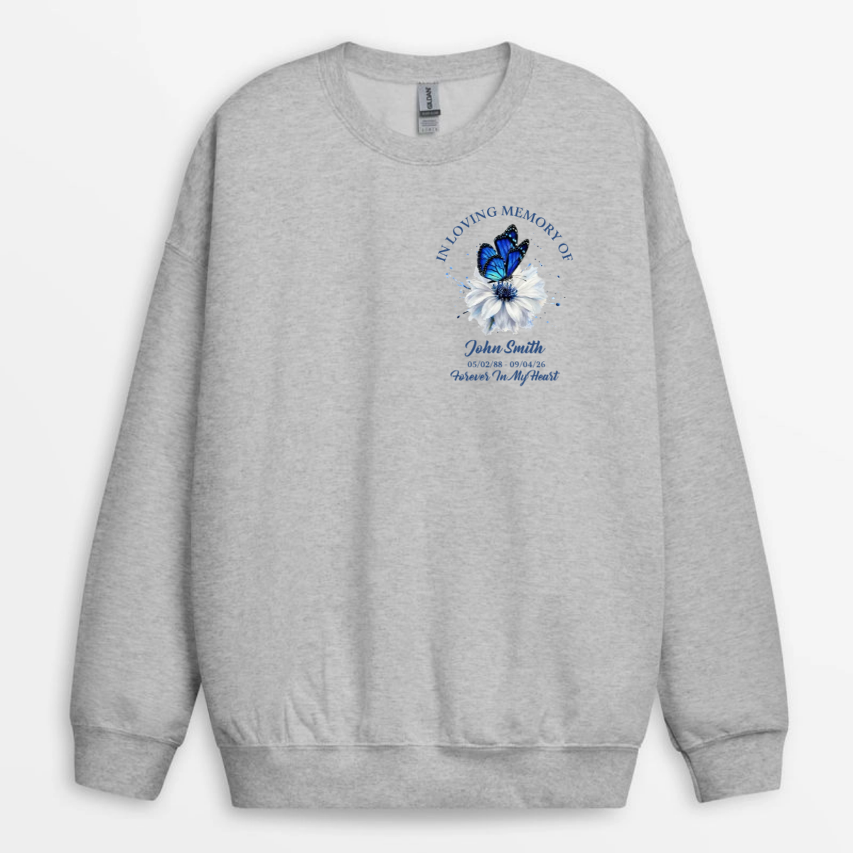 MemorialButterflyForeverInMyHeart_PersonalisedGiftT ShirtForMum_Dad_Grandma_Grandad_Family_4