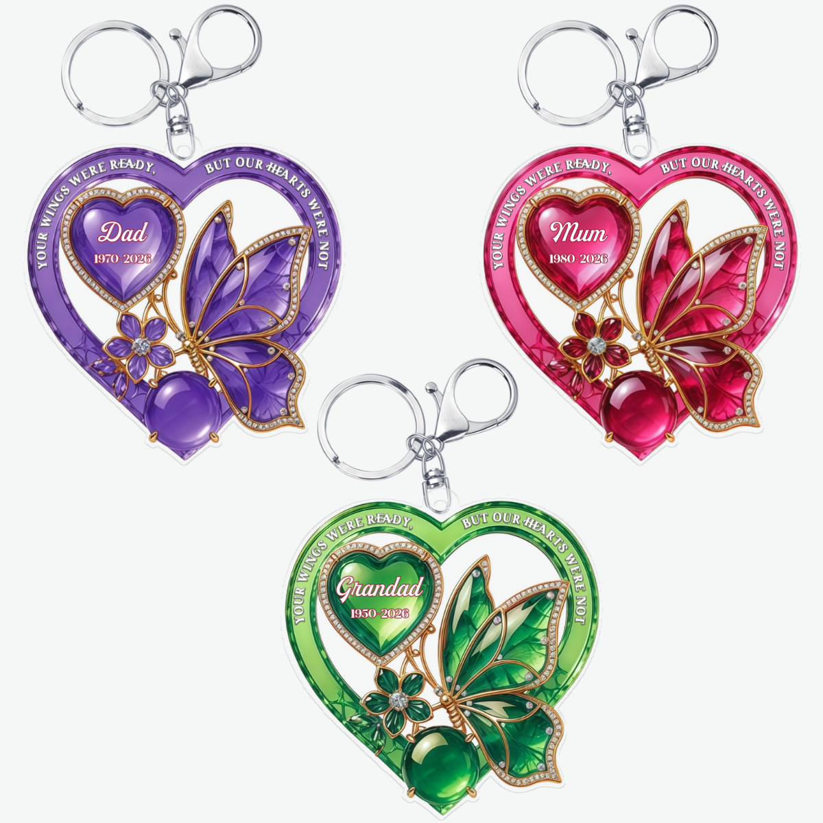 MemorialHeartButterfly_PersonalisedGiftAcrylicKeychainForFamily_4