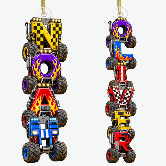 MonsterTruckLovers PersonalisedGift_AcrylicOrnamentForFamily2
