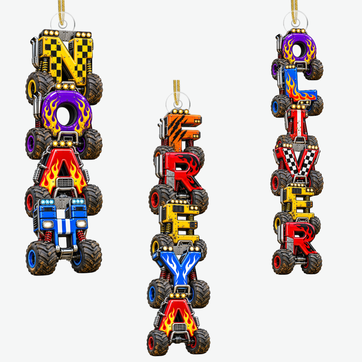 MonsterTruckLovers PersonalisedGift_AcrylicOrnamentForFamily3