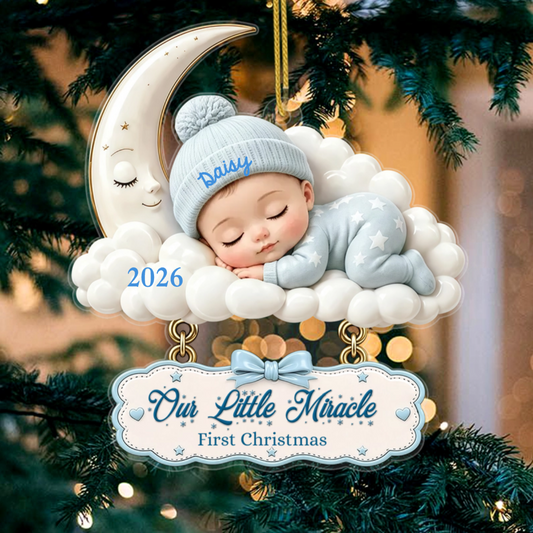 Moonlit_Baby_ _Personalised_Gift_Acrylic_Christmas_Ornament_For_New_Parents2