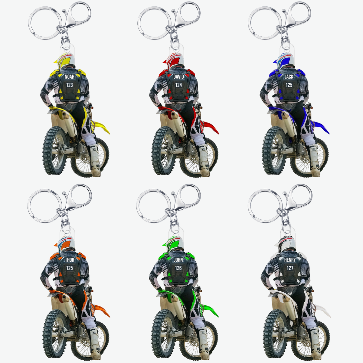 MotocrossRacerCustomName_Number_PersonalisedGiftAcrylicKeychainForMotocrossRiders