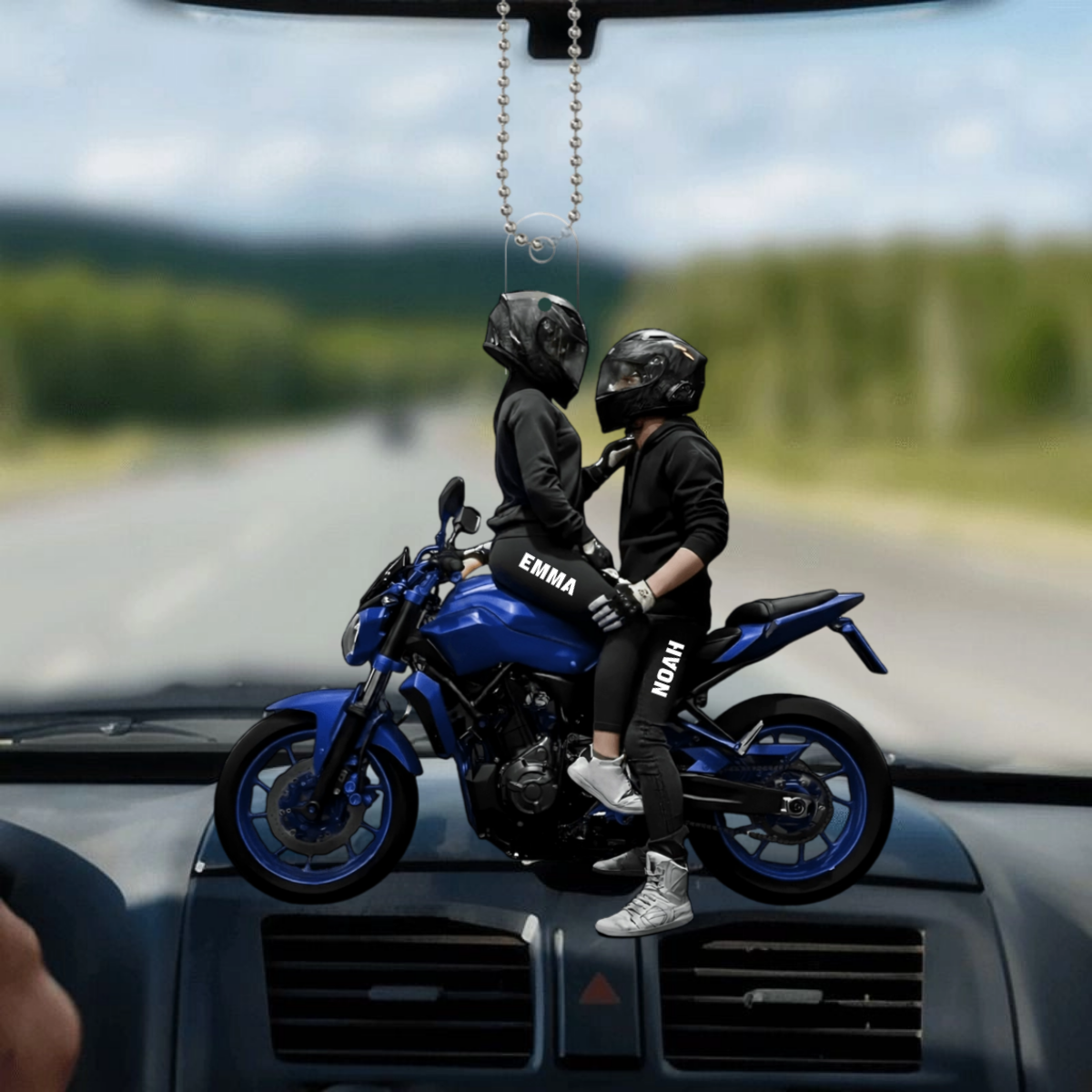 MotorbikeCoupleCustomNames_PersonalisedGiftHangingOrnamentForBikerCouples_1