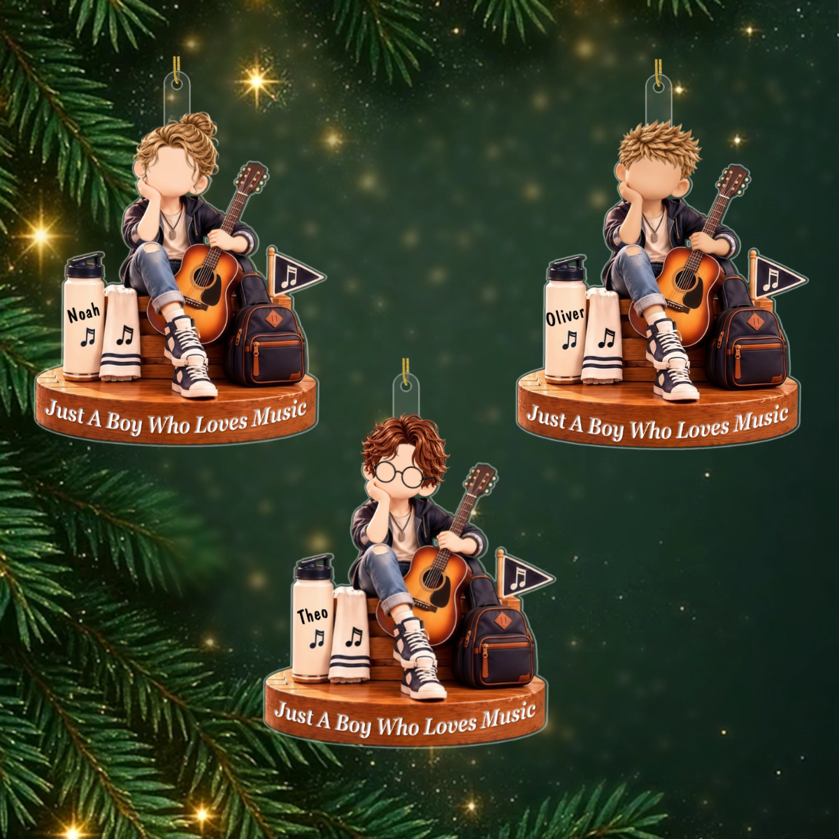 MusicLoverBoy_PersonalisedGift AcrylicOrnamentForMusicStudents3