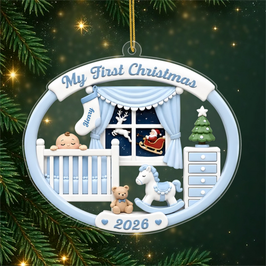 MyFirstChristmasBabyNursery_PersonalisedGiftAcrylicOrnamentForNewborn1