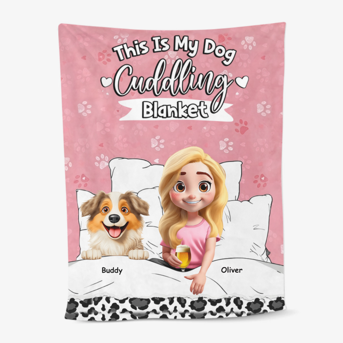 My_Dog_Cuddling_Personalised_Gift_ _Custom_Blanket_For_Dog_Lovers
