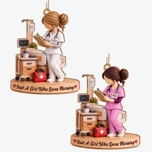 Nurse PersonalisedGift_1 LayerWoodenChristmasOrnamentForNurses2