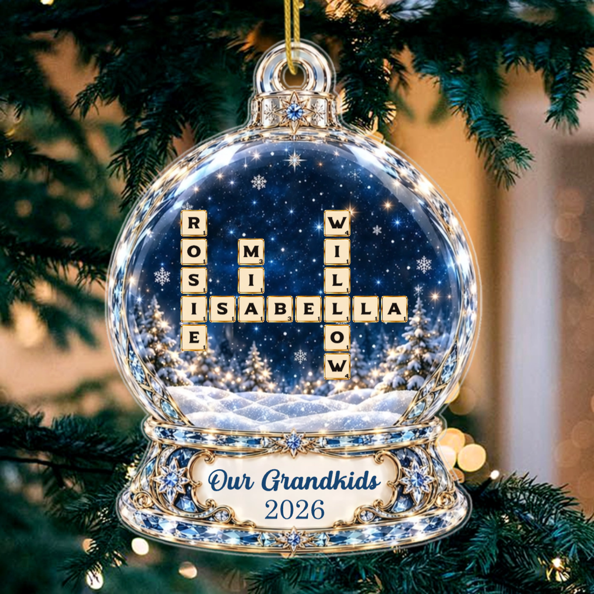OurGrandkidsCrossword PersonalisedGift_AcrylicChristmasOrnamentForGrandparents2