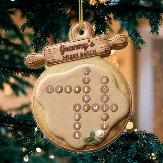 PersonalisedPerfectBatchBiscuitsCrosswordPuzzleOrnament_PersonalisedGiftAcrylicOrnamentForMumGrandma_1