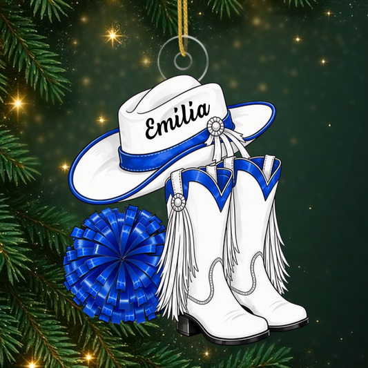 Personalised_Cowgirl_Boots_Christmas_Ornament_ _Personalised_Gift_Acrylic_Ornament_For_Drill_Team_Members1