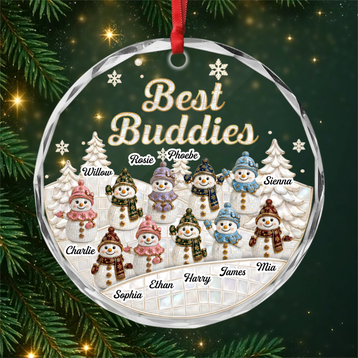 SnowmanSiblings PersonalisedGift_GlassCircleOrnamentForFamily3_3c82105b 2d34 4378 ae79 68086c2bf70a