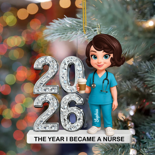 TheYearIBecameANurse_PersonalisedGiftAcrylicOrnamentForNursingGraduation_Nurses