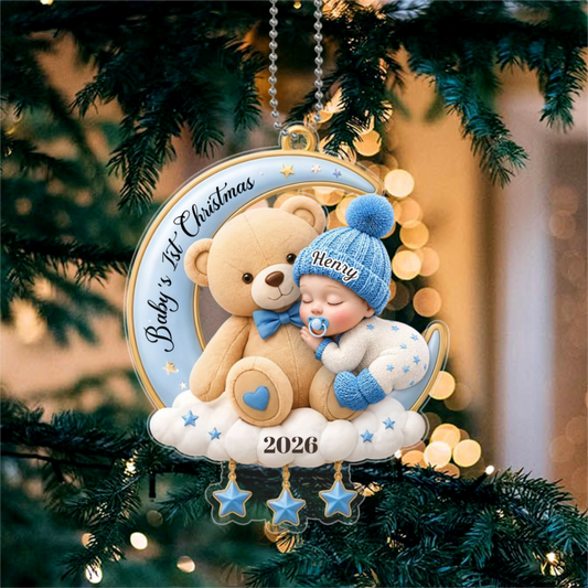 WelcomeLittleOne_PersonalisedGiftAcrylicOrnamentForNewborn