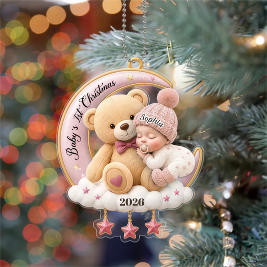 WelcomeLittleOne_PersonalisedGiftAcrylicOrnamentForNewborn_3