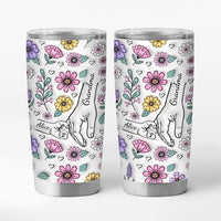 giftera Personalised Grandma Mum 3D Flower 20oz Tumbler