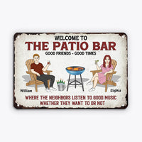 giftera personalised welcome to our patio bar metal sign