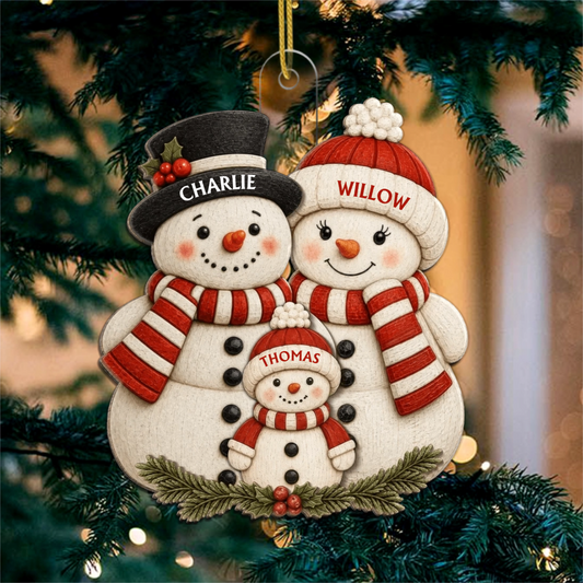 nowmanFamily PersonalisedGift_AcrylicChristmasOrnamentForGrandparents1